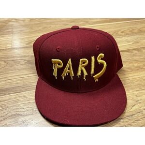 Paris Embroidered Trucker Hat Decky Style 350 Red OSFM SnapBack